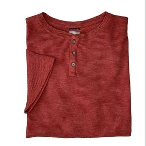 Solaris Outdoors Men’s Cotton Blend Bi Layer Thermal Henley Shirt Orange Size XL